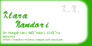 klara nandori business card